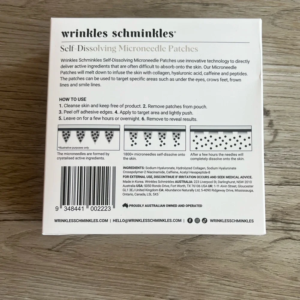 NWT Wrinkles Schminkles Self-Dissolving Microneedle Patches 8 Pack - Picture 3 of 7